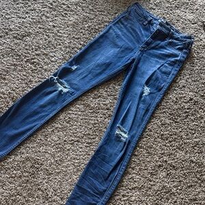 Hollister Women's Skinny Jeans - Distressed Blue